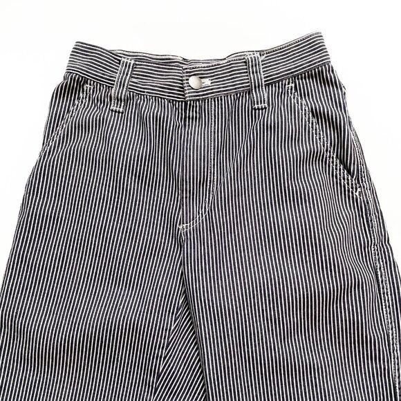 Marc Jacobs Redux Grunge Dobby Stripe Wide Leg Crop Pant Black Ivory Size 0 - Picture 3 of 10